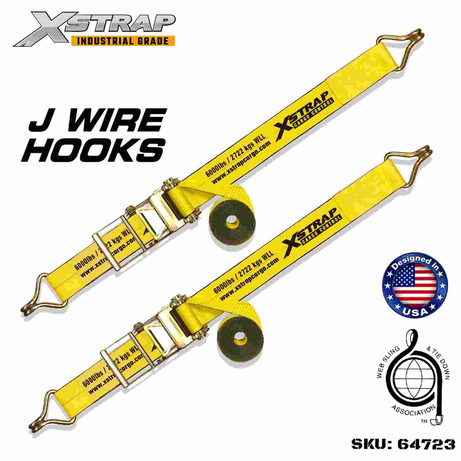 Xstrap 64723 Ratelgespriemen van 10 x 9 meter met draadhaken Breeksterkte 18.000 lbs (2 stuks)