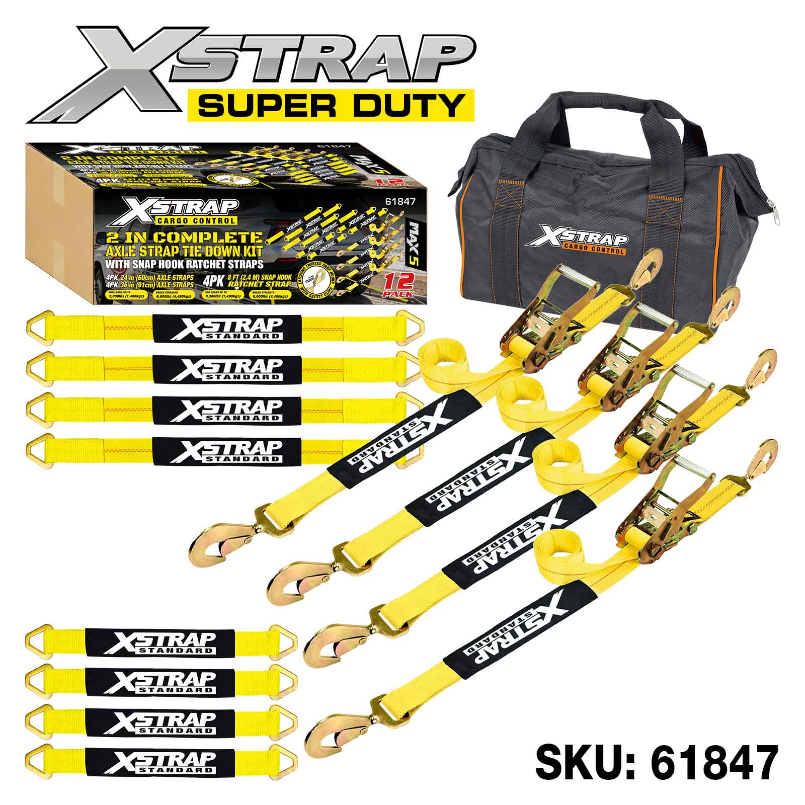 Xstrap 61847 12PK 2 inch complete Alex spanbandset 3,300 lb SWL